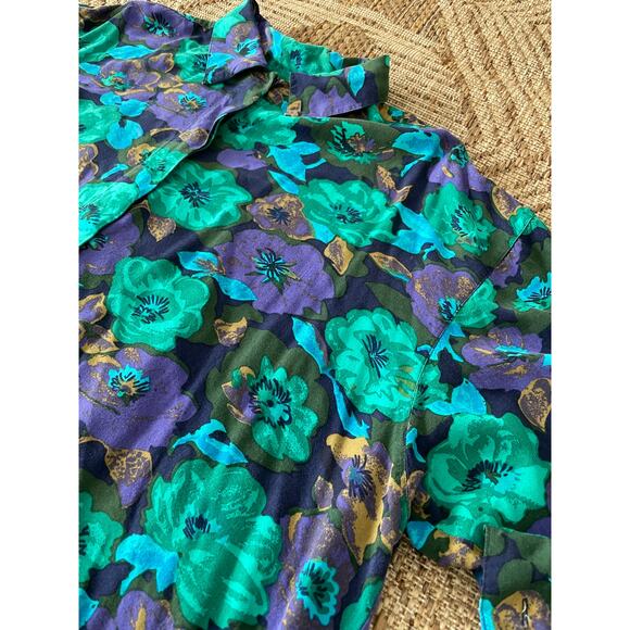 C C Hughes Floral Green and Purple Print Blouse SZ 22W - Picture 3 of 7